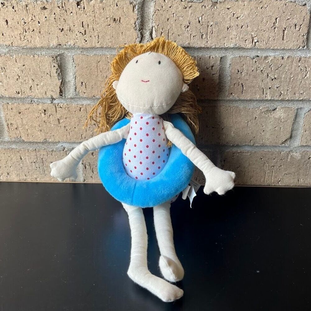 Maison Chic Kid's Girl Soft Doll w/ Swim Ring Plush Stuffed Toy 15", Rare